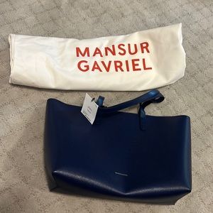 Mansur Gavriel tote small, navy leather - new with tags and dust bag